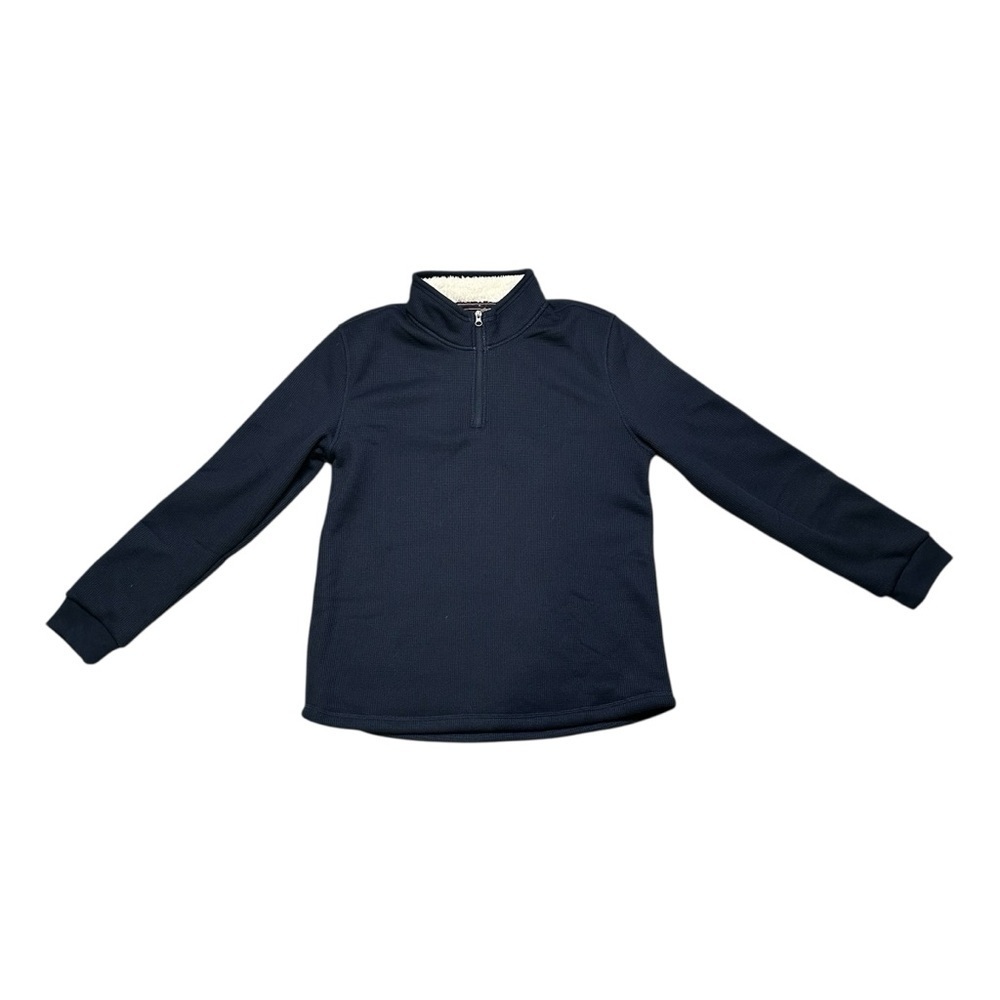 B.C. Clothing Heritage Men’s L Navy Fleece-Lined Quarter Zip Pullover Sweater